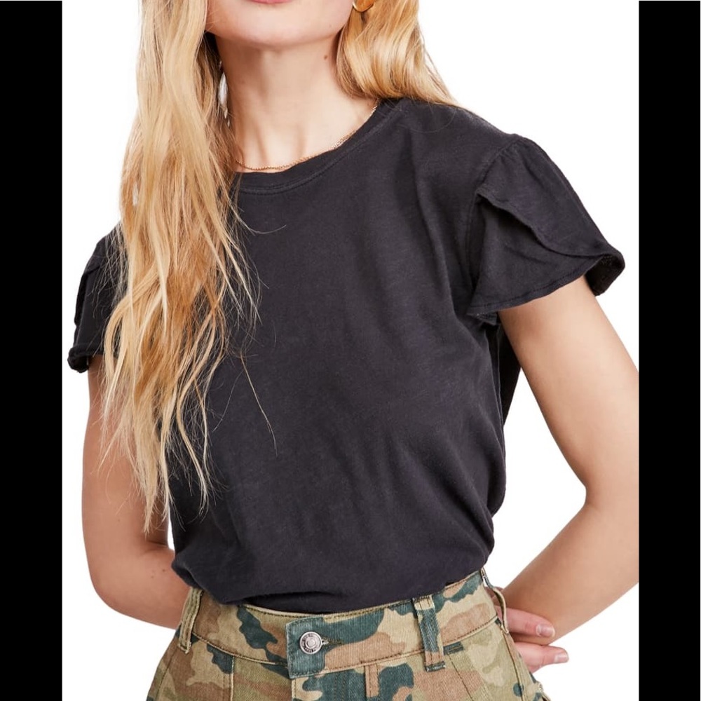 NWOT Free People Black Latte Top Medium